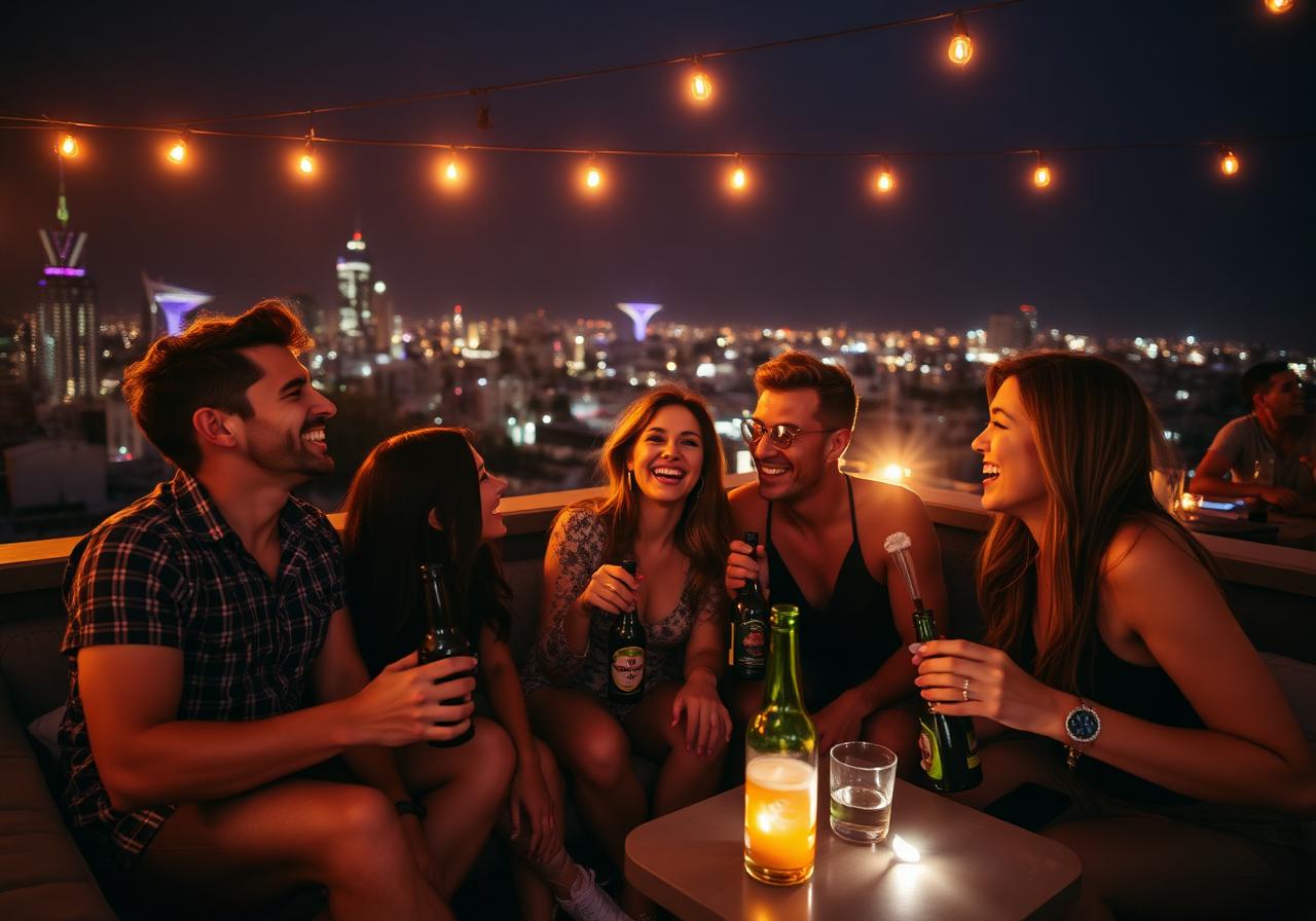 Rooftop house party
